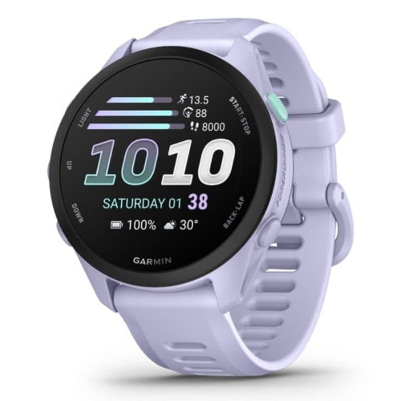 Smartwatch Cool Lavender/nero con cinturino in silicone a sgancio rapido 20 mm - Garmin Forerunner 70