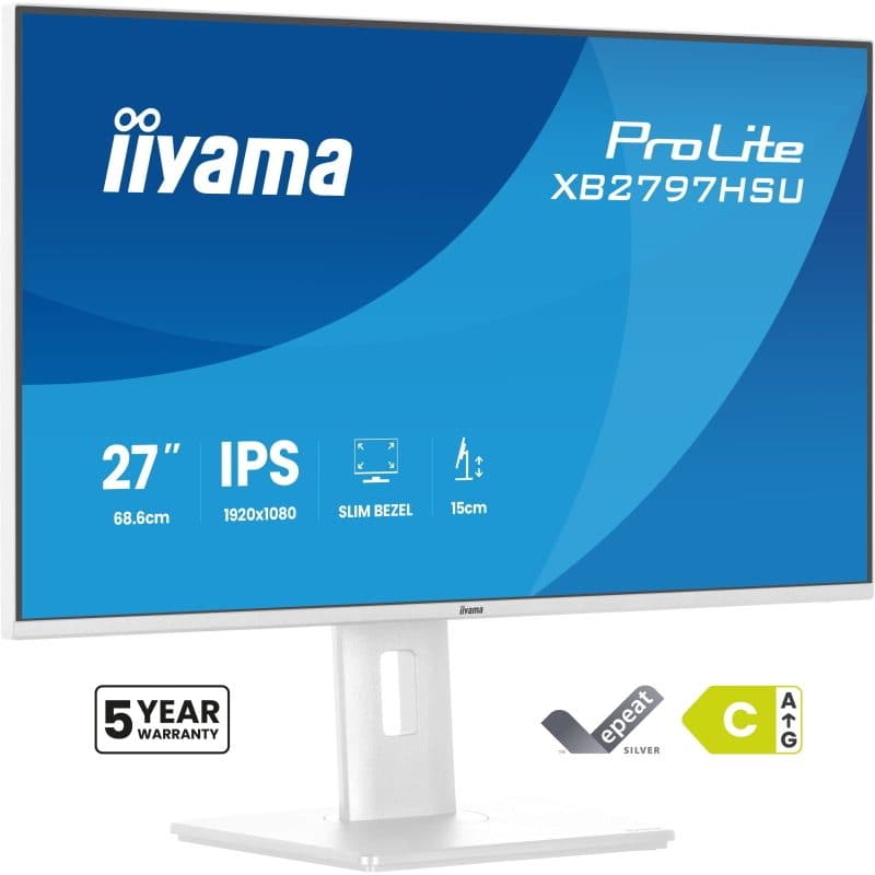 Monitor 27 pollici Full HD 1920 x 1080 LED bianco - iiyama ProLite XB2797HSU-W1