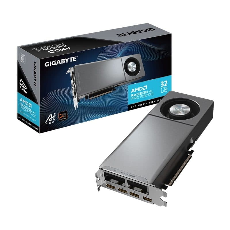 Scheda grafica 32GB GDDR6 256 bit PCIe 5.0 2920 MHz - Gigabyte Radeon AI Pro R9700 AI Top 32G