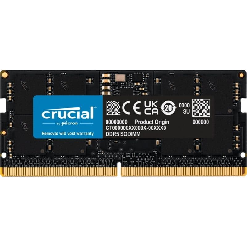 Memoria RAM DDR5 16GB (1 x 16GB) 5600 MHz con verifica integrità dati - Crucial CT16G56C46S5