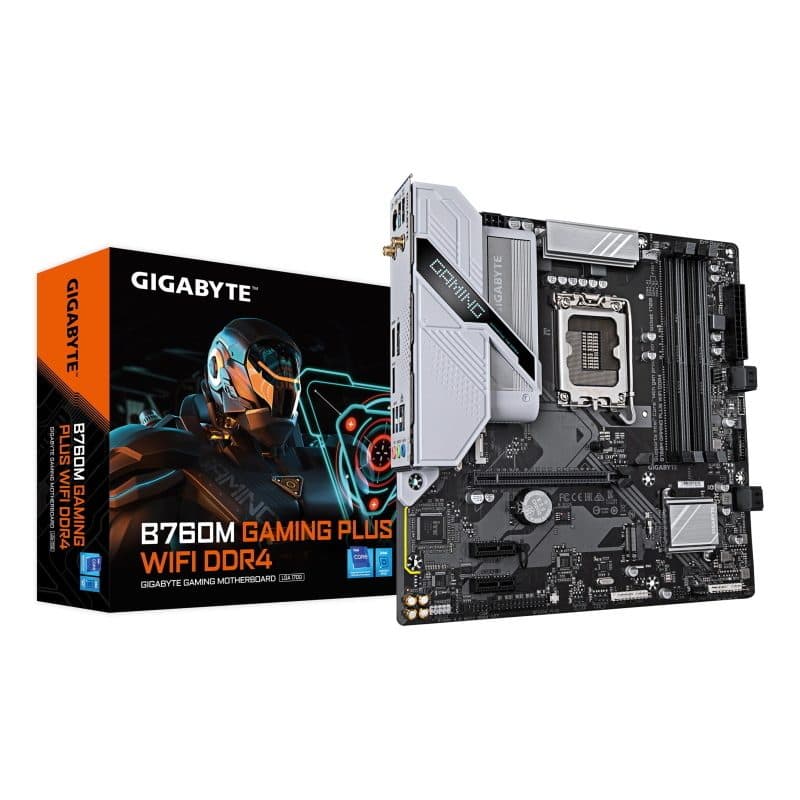 Scheda madre DDR4 per CPU Intel Core di 14a generazione, VRM 4+1+1 fasi, Wi-Fi - Gigabyte B760M Gaming Plus WiFi