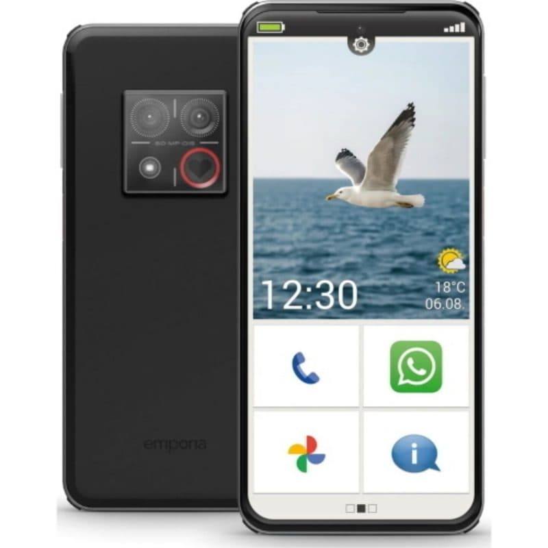Smartphone senior 5G dual SIM 6.36 pollici nero - Emporia Smart E8