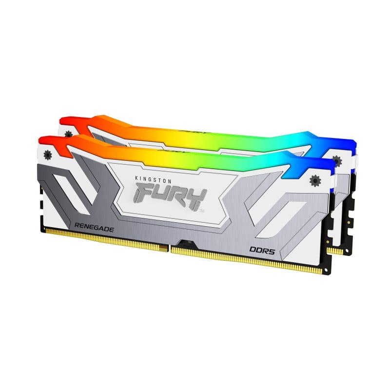 Kit memoria RAM 48GB (2 moduli) DDR5 8400MT/s CL40 CUDIMM RGB XMP bianco - Kingston Fury Renegade
