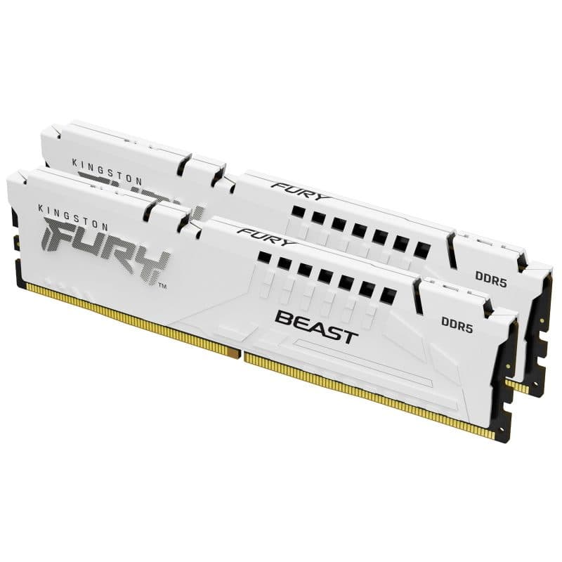 Memoria RAM DIMM kit da 2 64GB DDR5 5200 MT/s CL40 bianco XMP - Kingston Fury Beast