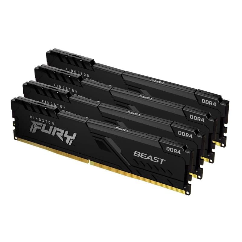 Memoria RAM 64GB kit da 4 DDR4 3600 MT/s CL18 DIMM nero - Kingston FURY Beast