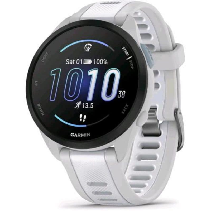 Smartwatch da corsa 43mm GPS Mist Grey e Whitestone - Garmin Forerunner 165
