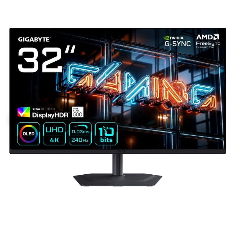 Monitor gaming OLED 32 pollici 4K UHD 3840 x 2160 240Hz 0.03ms 300 cd/m² G-Sync compatibile - Gigabyte MO32U24