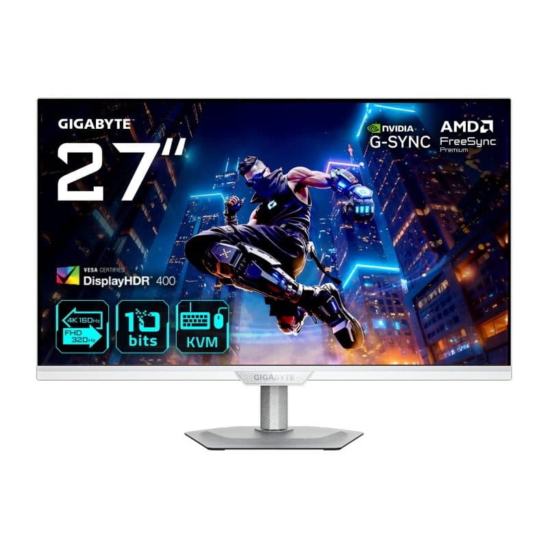 Monitor da gioco 27 pollici 4K UHD 3840 x 2160 modalità doppia 4K 160Hz o FHD 320Hz 1ms - Gigabyte M27UP Ice