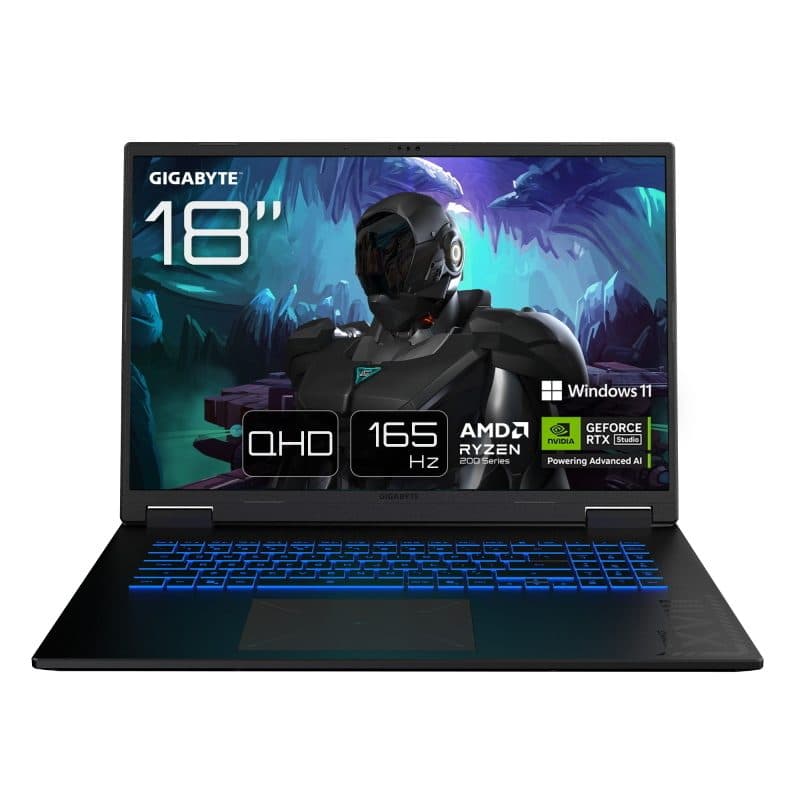 Notebook AMD Ryzen 7 260 45,7 cm (18 pollici) WQXGA 32GB, tastiera QWERTZ - Gigabyte Gaming A18 3VHK3DEC64SH