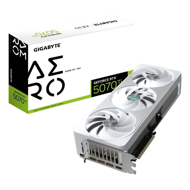 Scheda grafica 16GB GDDR7 256 bit PCIe 5.0, 2588 MHz core clock, 3 x DP 2.1a - Gigabyte GeForce RTX 5070 Ti Aero OC 16G
