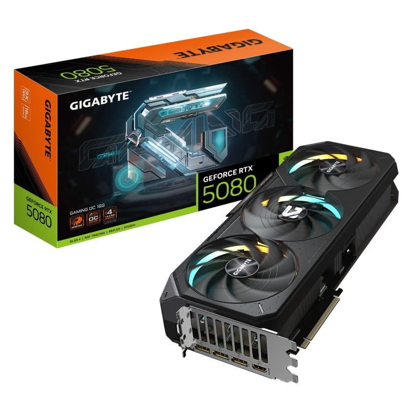 Scheda grafica GeForce RTX 5080 16GB GDDR7 256 bit PCI-e 5.0 2730MHz 3 x DisplayPort - Gigabyte Gaming OC 16G