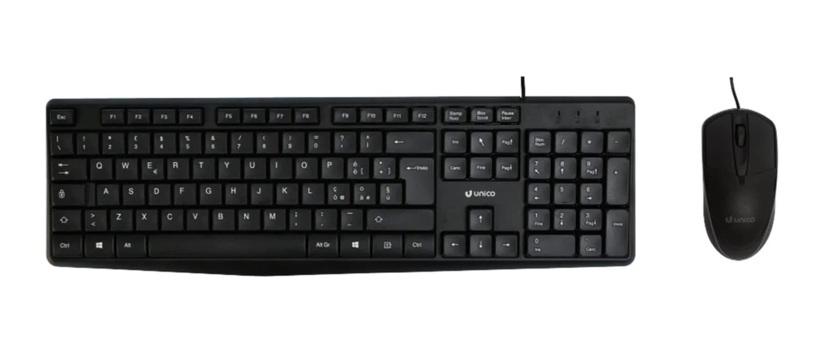 Kit Tastiera e Mouse cablati - Unico KB 2585