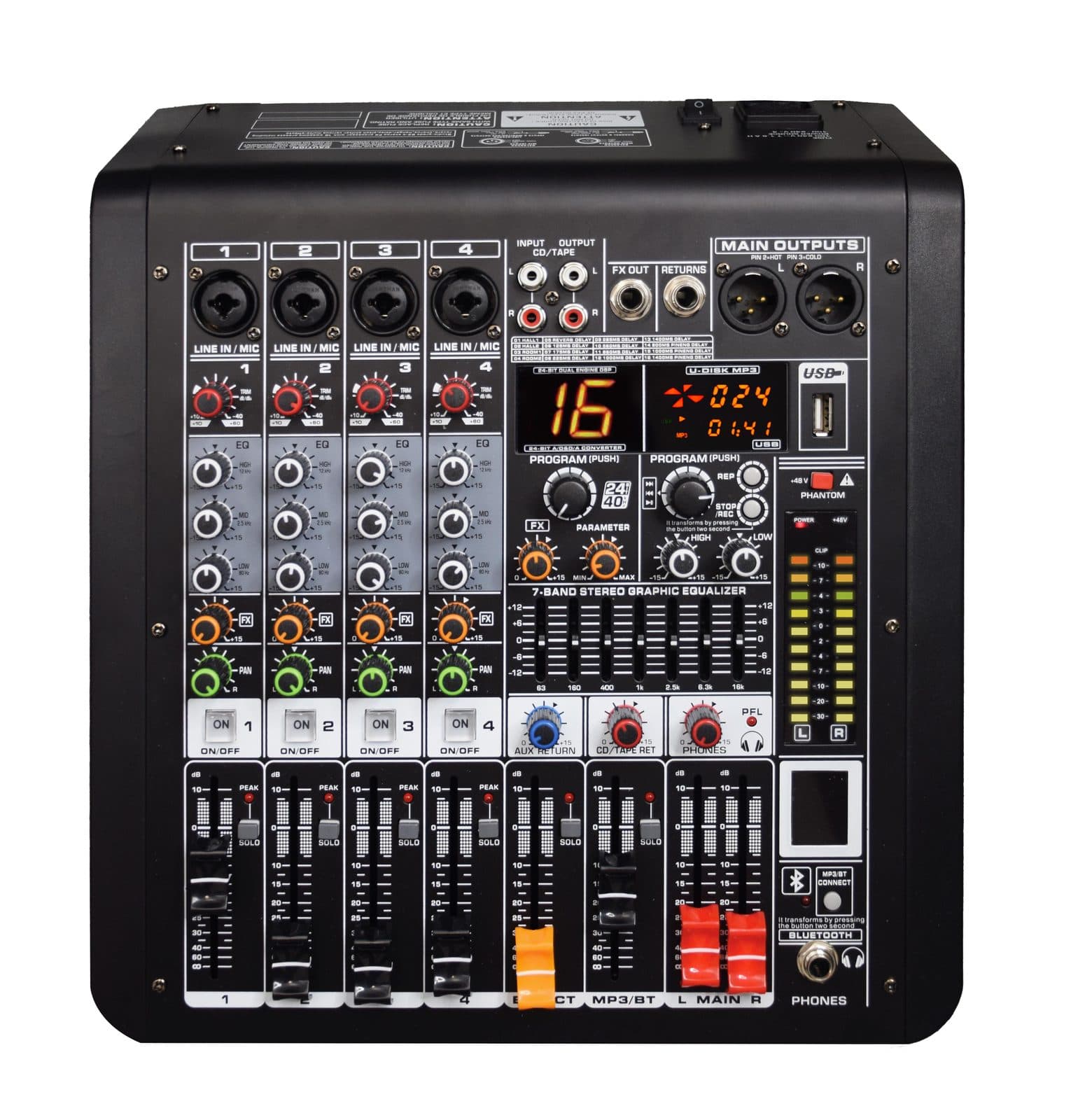 Mixer microfonico 6 canali con DSP - Glemm MXD 06