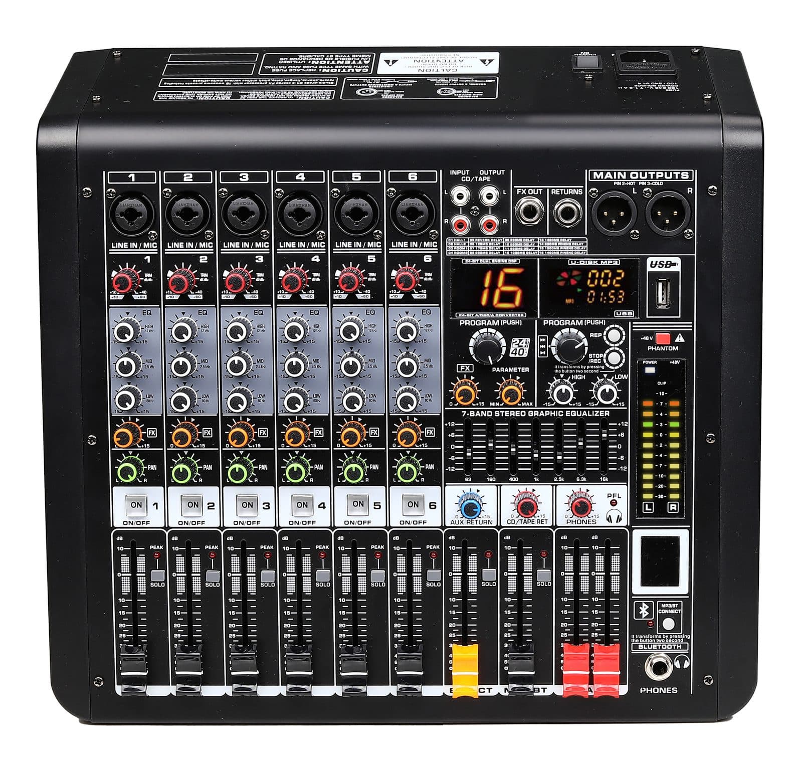 Mixer microfonico 8 canali con DSP - Glemm MXD 08
