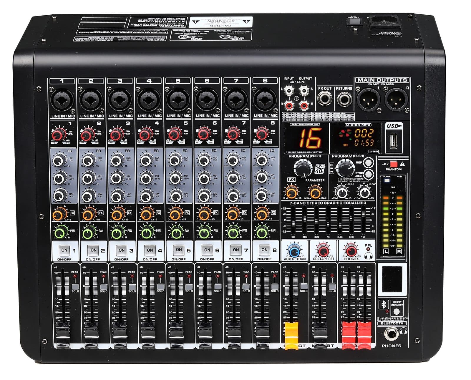 Mixer microfonico 10 canali con DSP - Glemm MXD 10