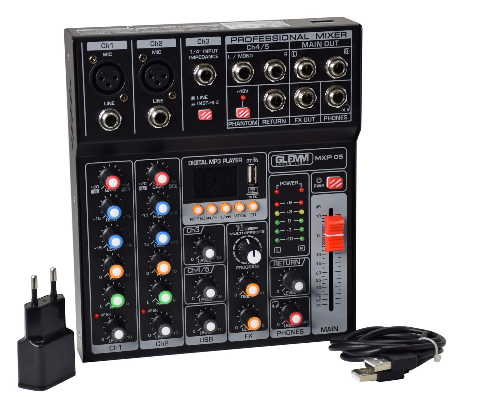 Mixer microfonico 5 canali - Glemm MXP 05