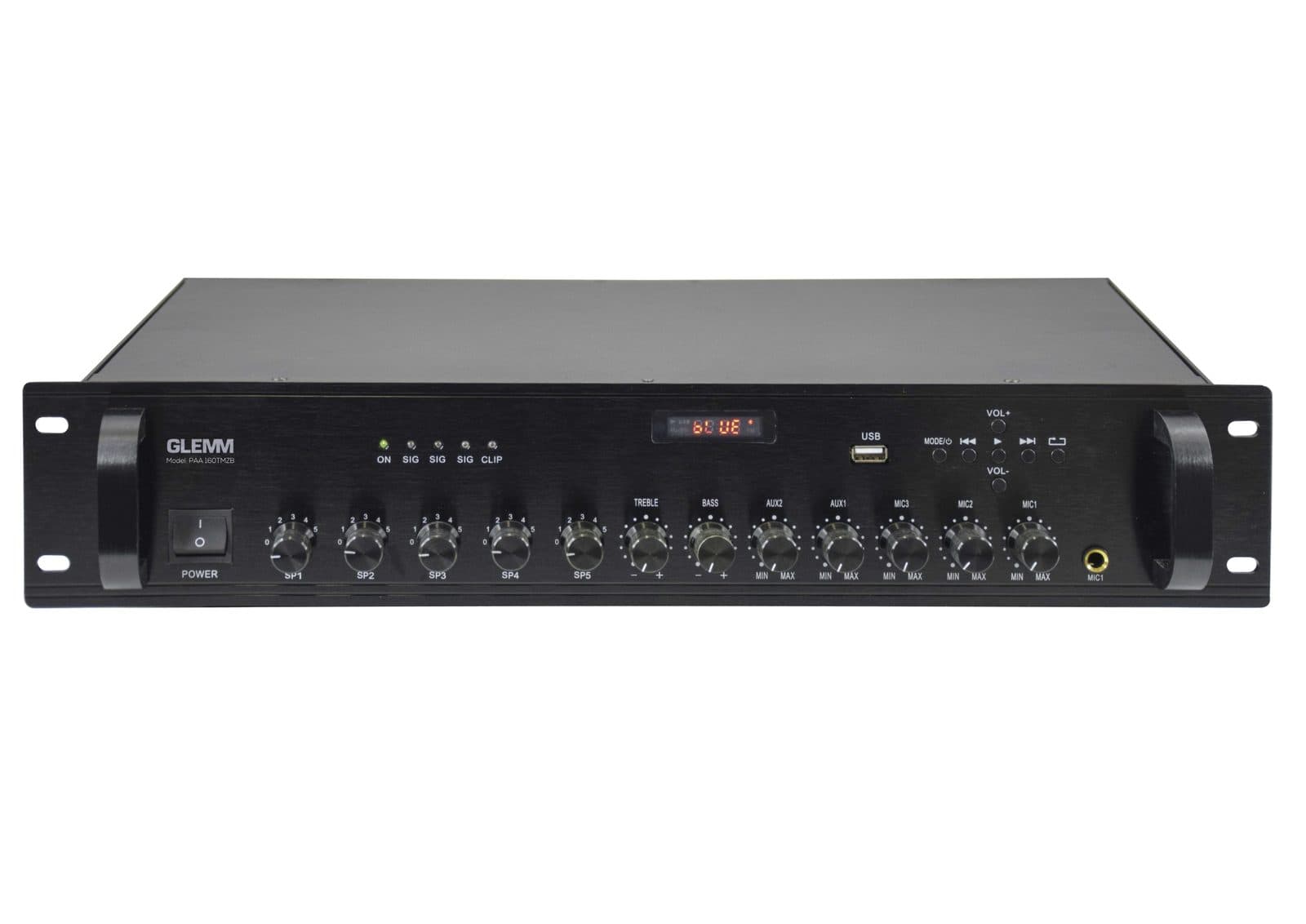 Amplificatore PA 160W - 5 zone - Glemm PAA 160TMZB