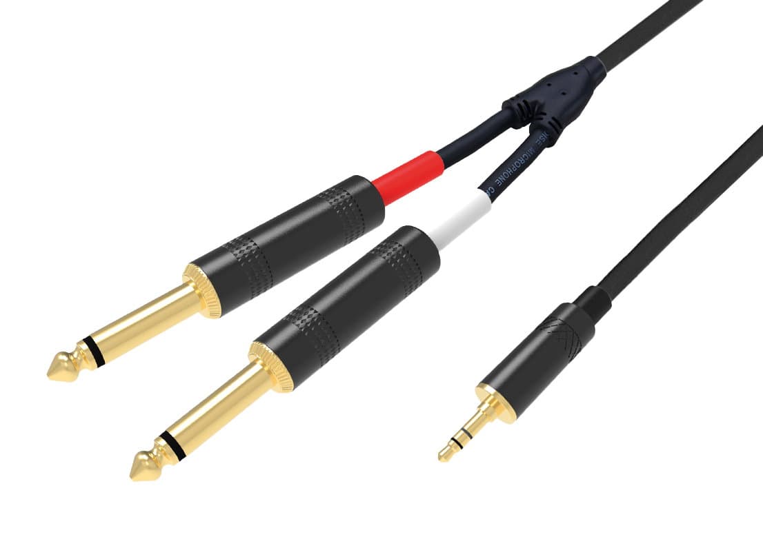 Cavo 3.5mm ST / 2x 6.3mm mono - 3m - Ridem RDM C43