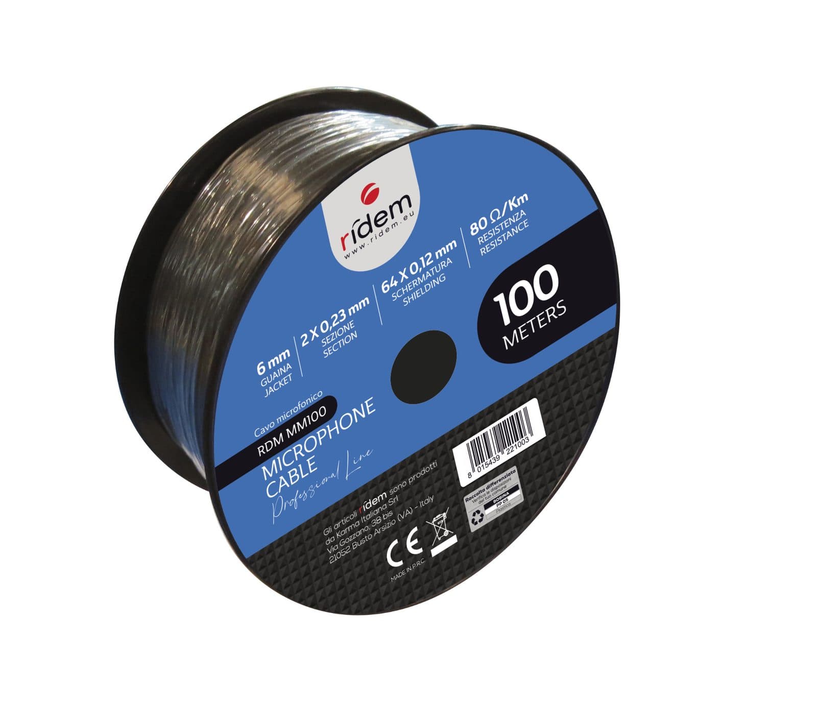 Cavo microfonico bilanciato - 100m - Ridem RDM MM100