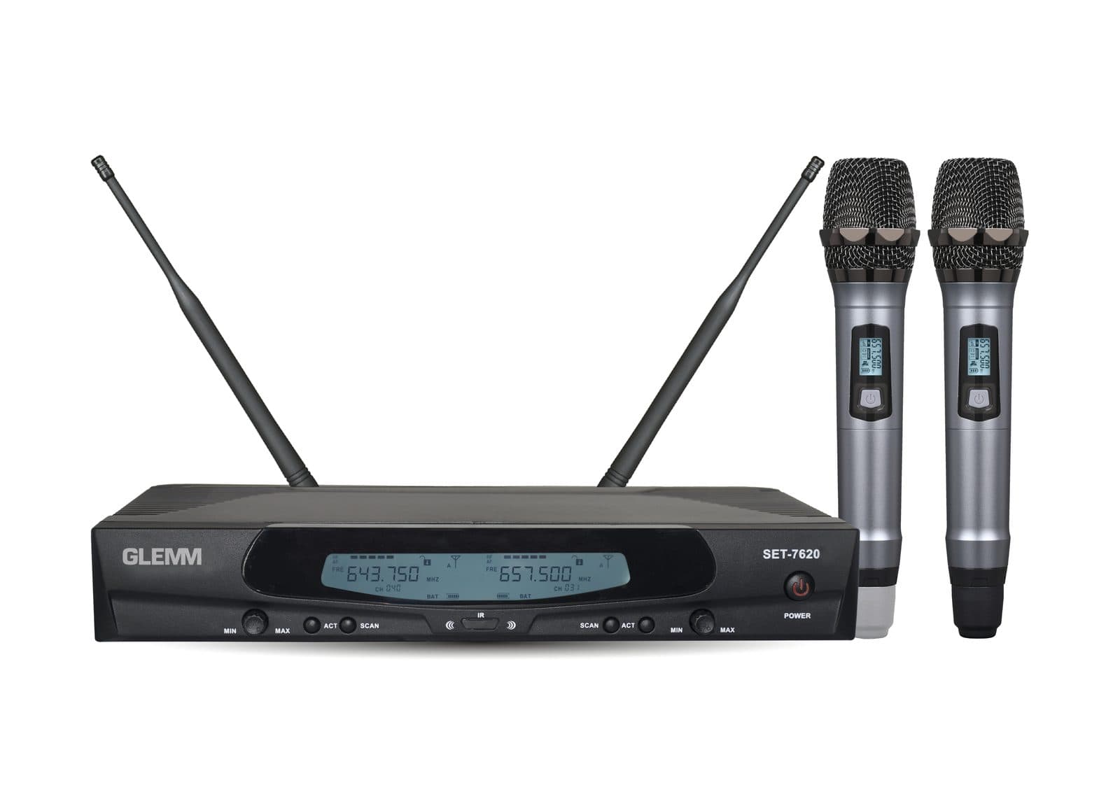 Radiomicrofono UHF doppio palmare - Glemm SET 7620