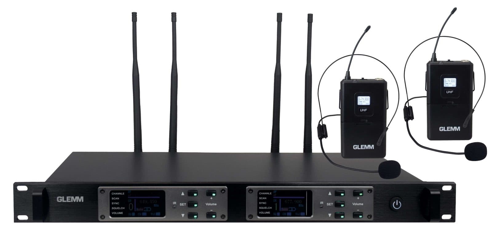 Doppio radiomicrofono UHF ad archetto - Glemm SET 7922LAV