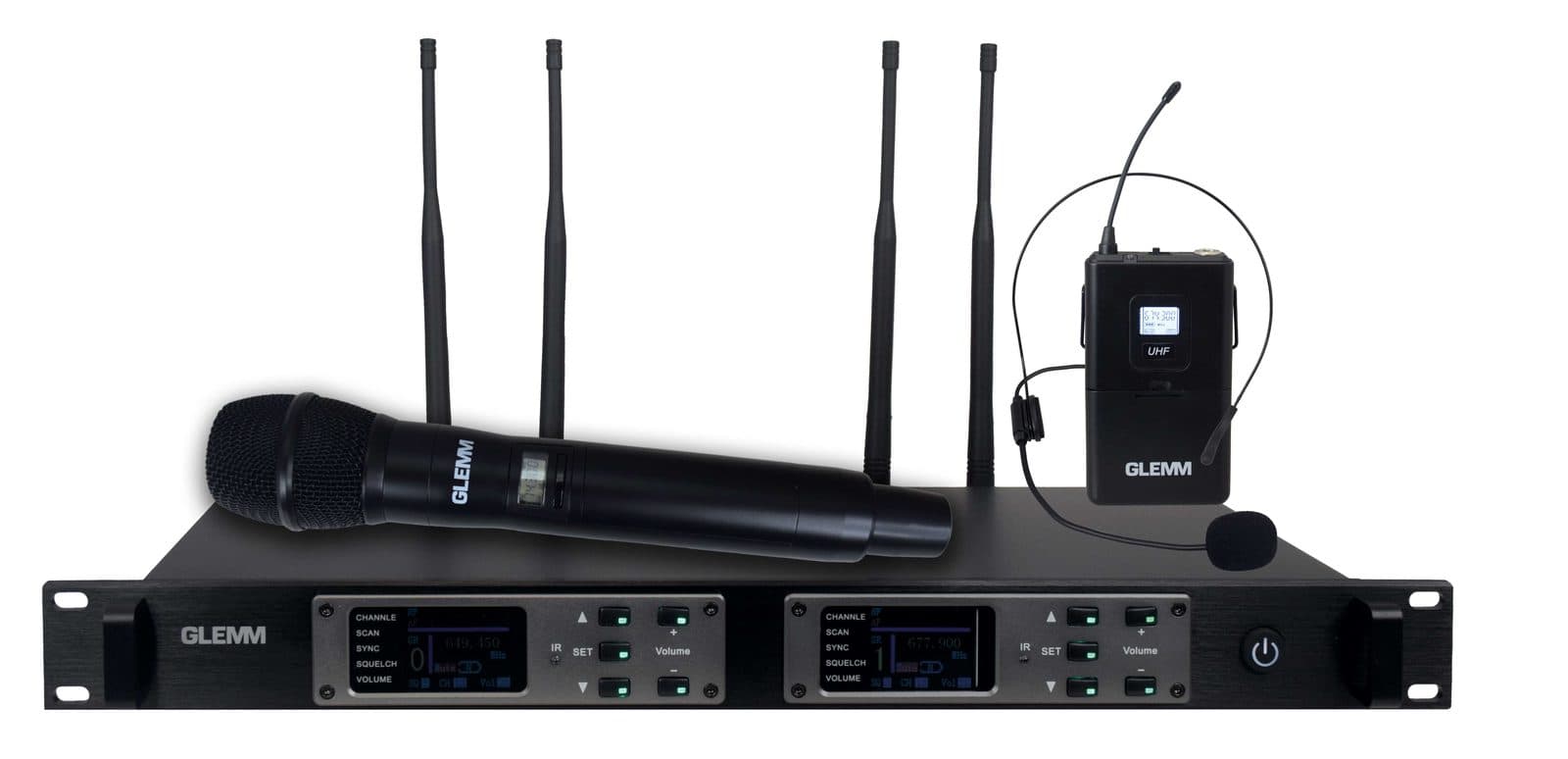 Doppio radiomicrofono UHF palmare + bodypack - Glemm SET 7922PL