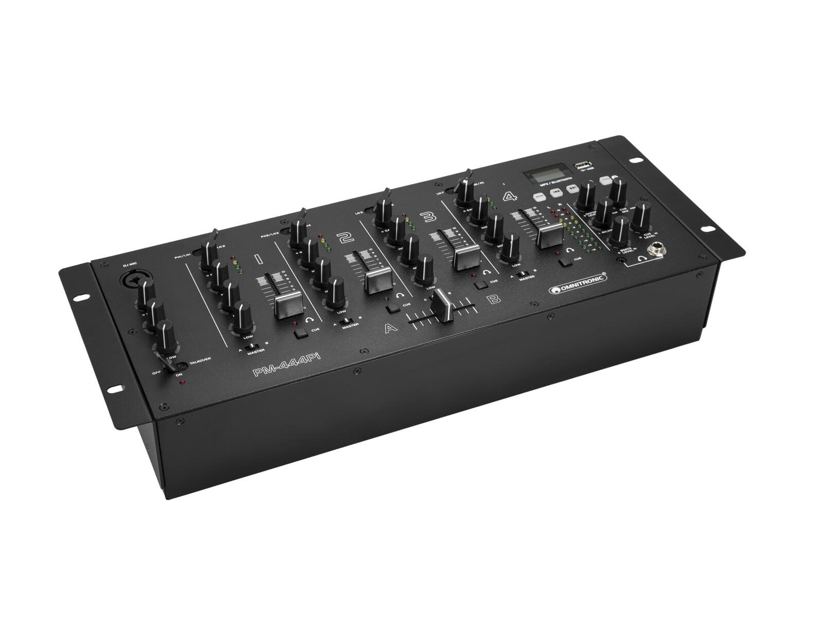 OMNITRONIC PM-444Pi Mixer DJ a 4 canali con lettore e interfaccia USB - 10006825