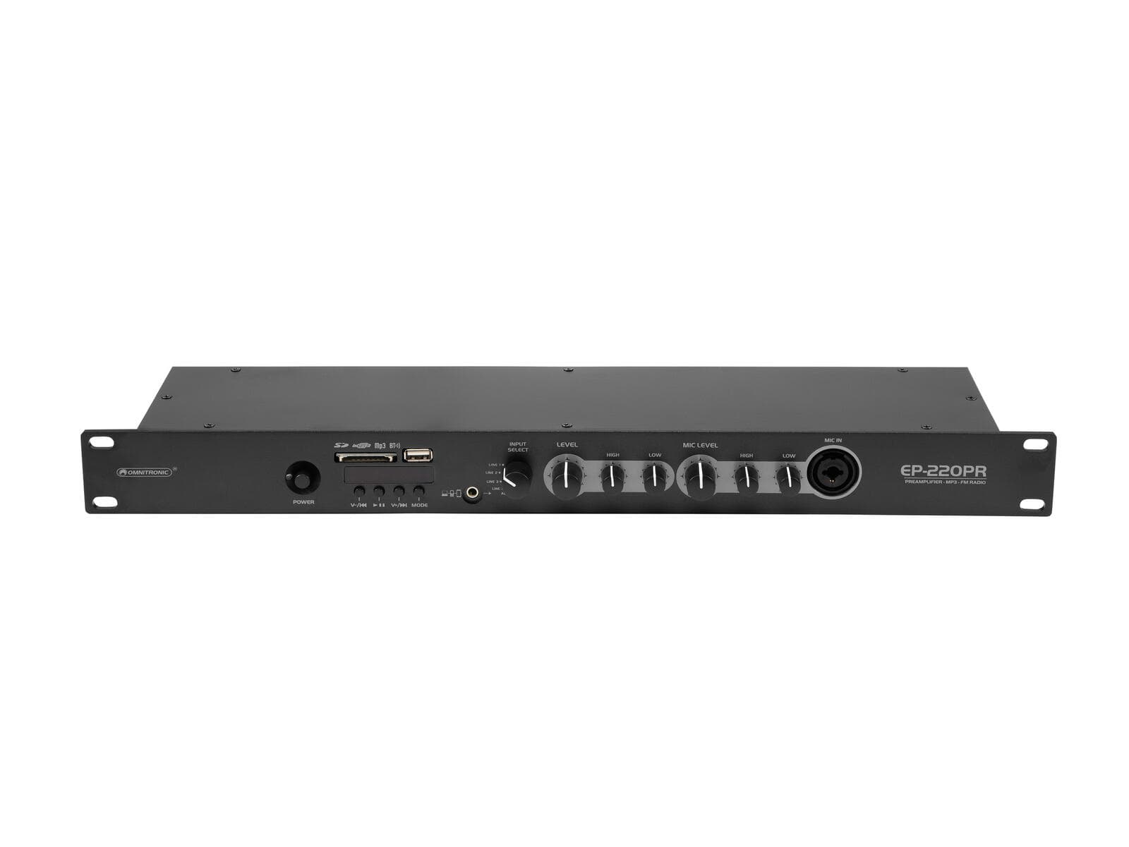 OMNITRONIC EP-220PR Preamplificatore con lettore MP3 e radio FM - 10007074