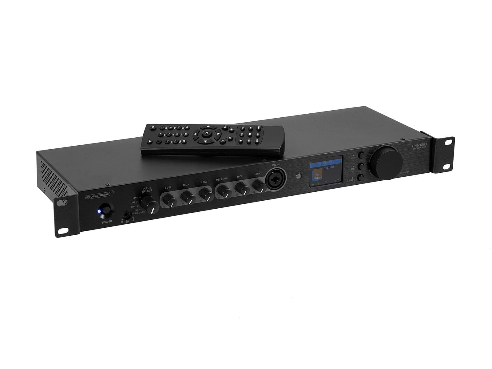 OMNITRONIC EP-220NET Preamplificatore con radio Internet, DAB+ e Bluetooth - 10007079