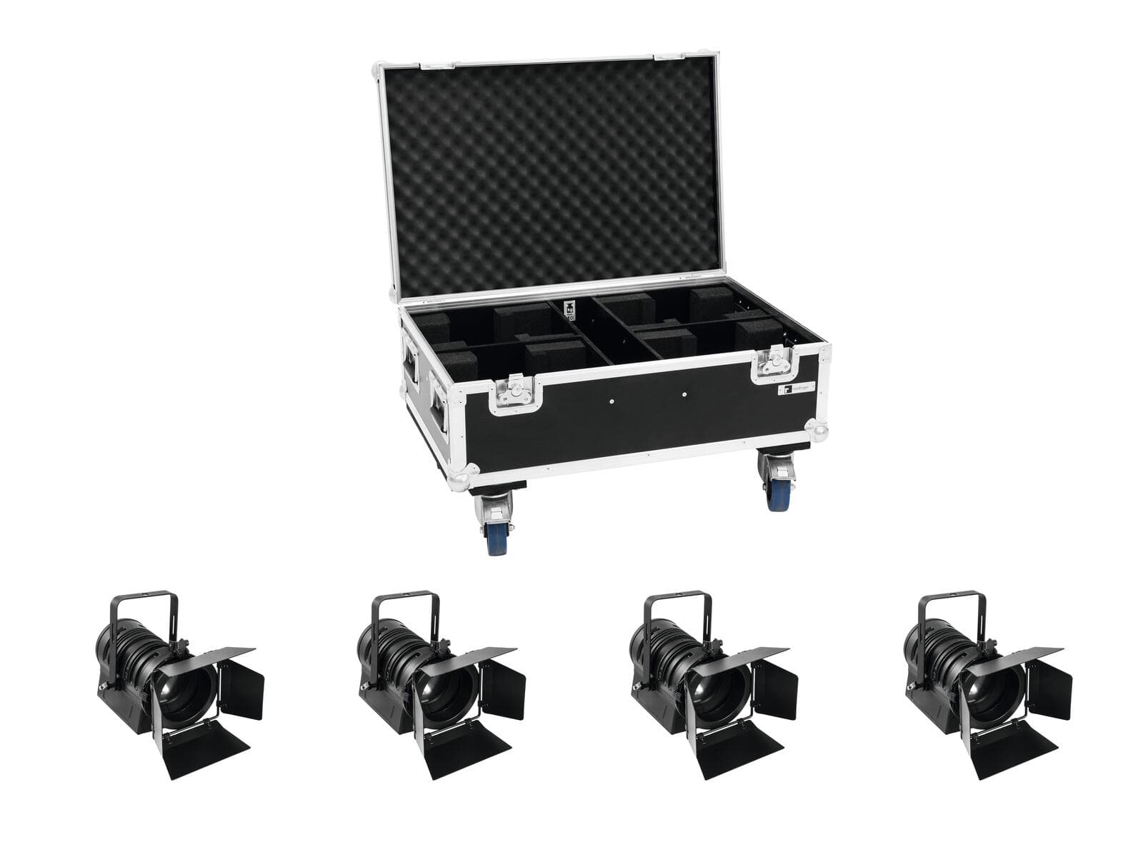 EUROLITE Set 4x LED THA-40PC bk + Custodia - 20000165