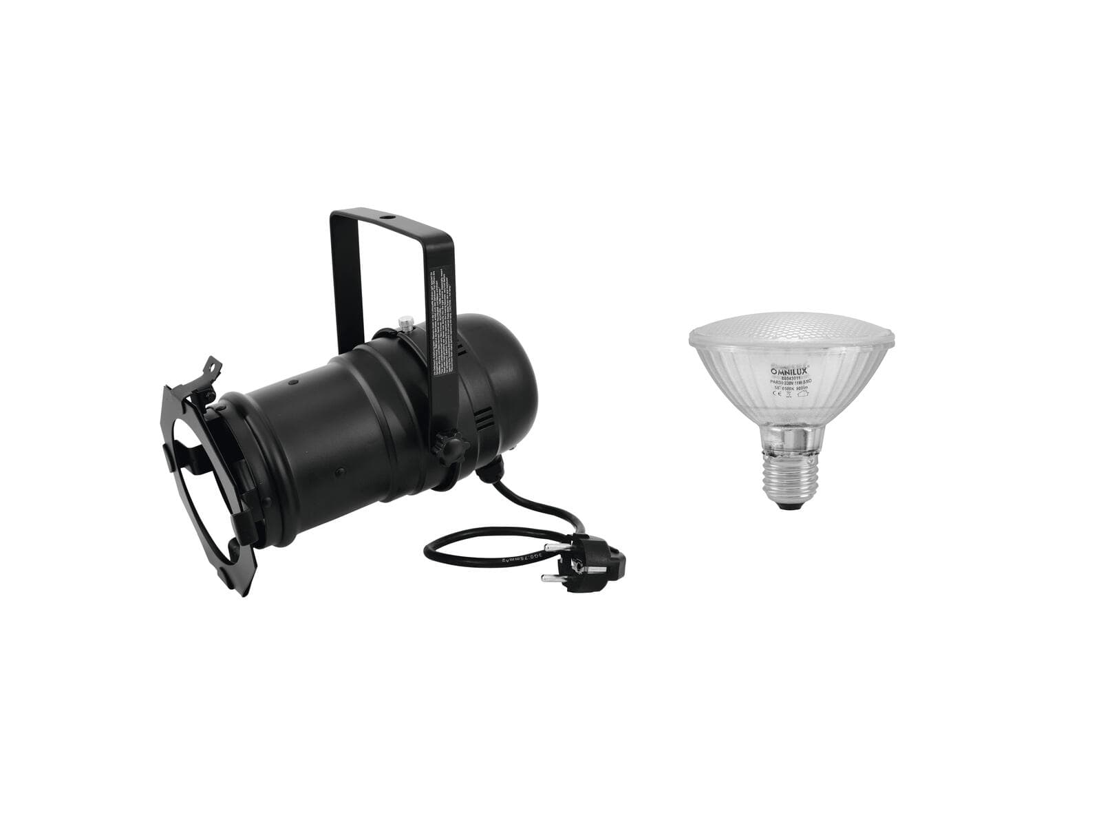 EUROLITE Set PAR-30 Spot nero + PAR-30 230V SMD 11W E-27 LED 6500K - 20000286