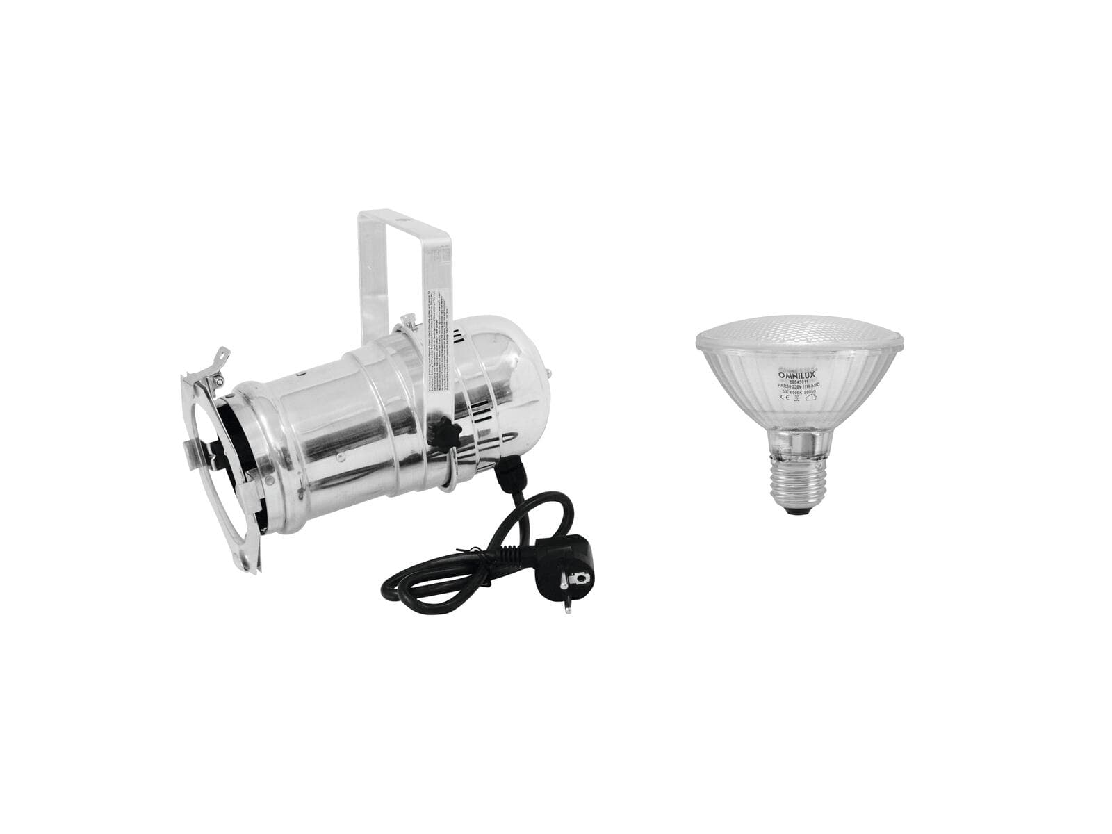 EUROLITE Set PAR-30 Spot argento + PAR-30 230V SMD 11W E-27 LED 6500K - 20000287