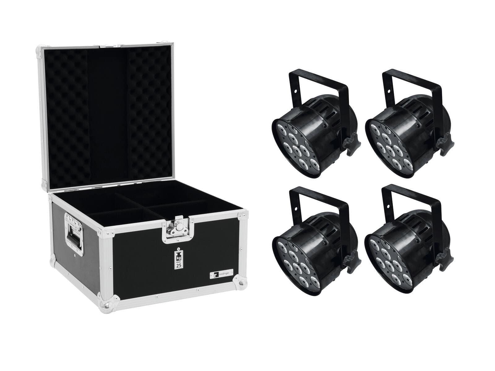 EUROLITE Set 4x LED PAR-56 QCL Short nero + Flightcase EPS - 20000323