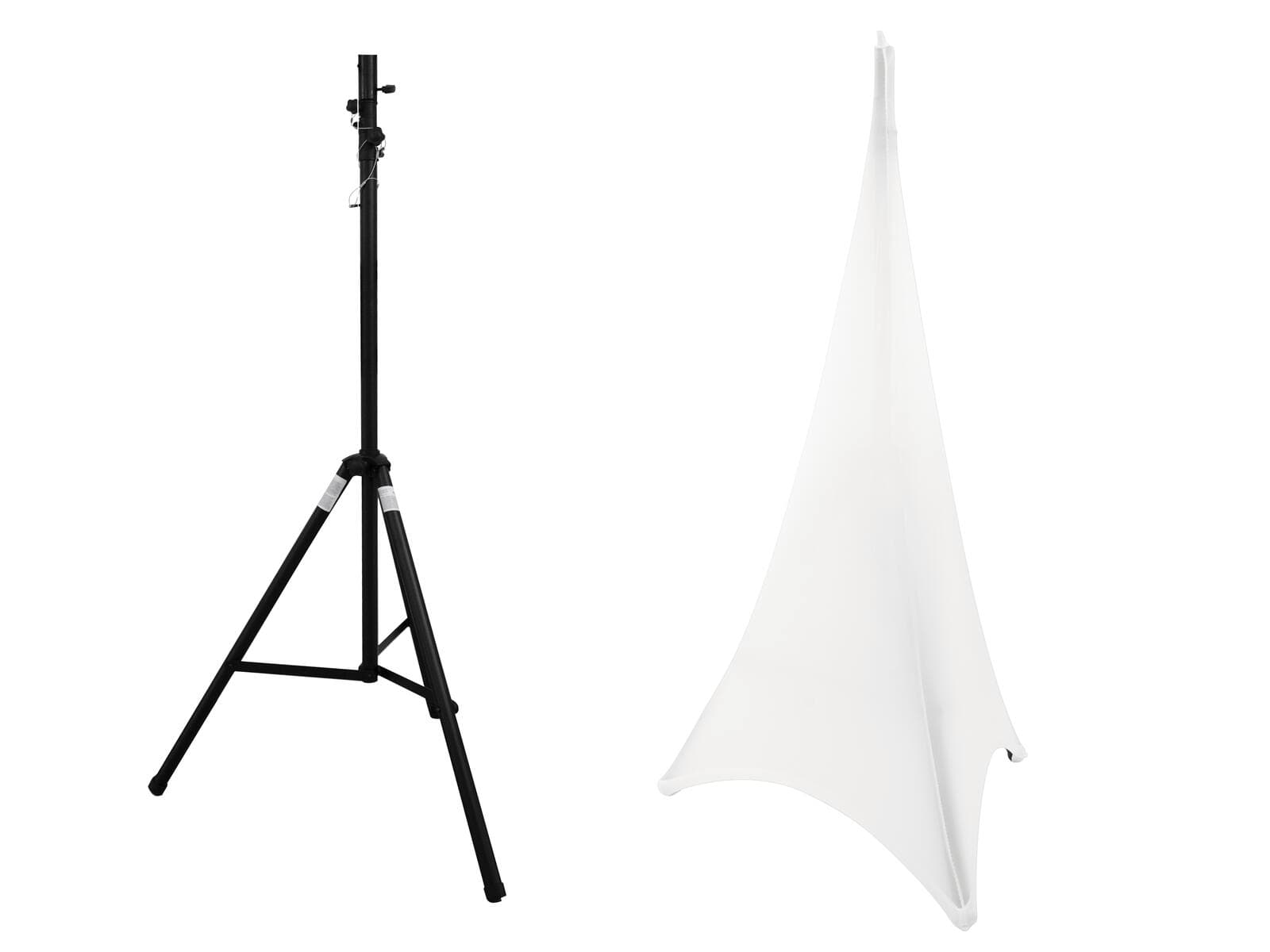 EUROLITE Set STV-40S-WOT Supporto in acciaio + Copertura per treppiede bianca - 20000383