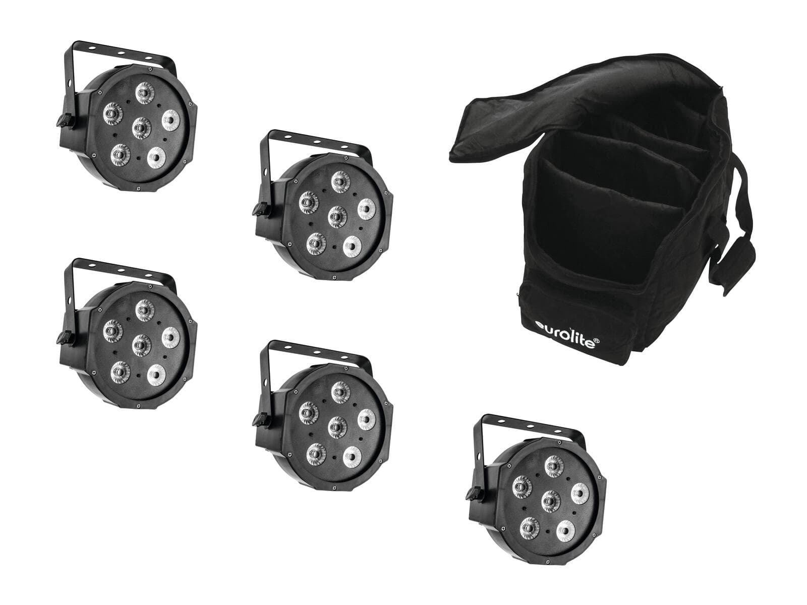 EUROLITE Set 5x LED SLS-6 TCL Spot + Custodia morbida - 20000426