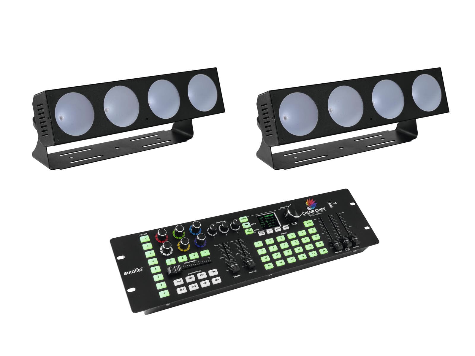 EUROLITE Set 2x LED CBB-4 + Controller DMX LED Color Chief - 20000432