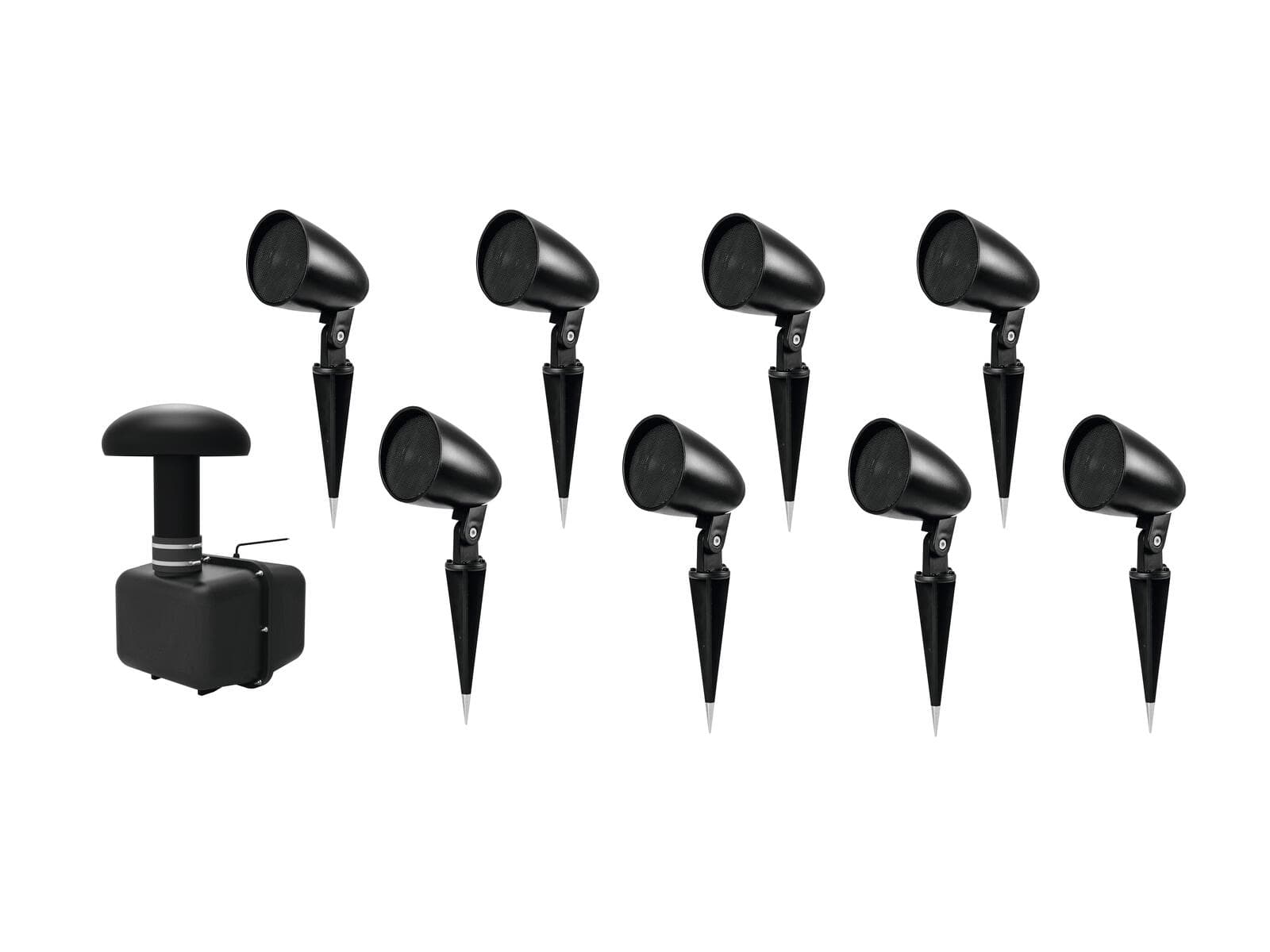 OMNITRONIC Set GSUB-8 Subwoofer da interro + 8 diffusori a proiezione PS-2.5GS, neri - 20000455