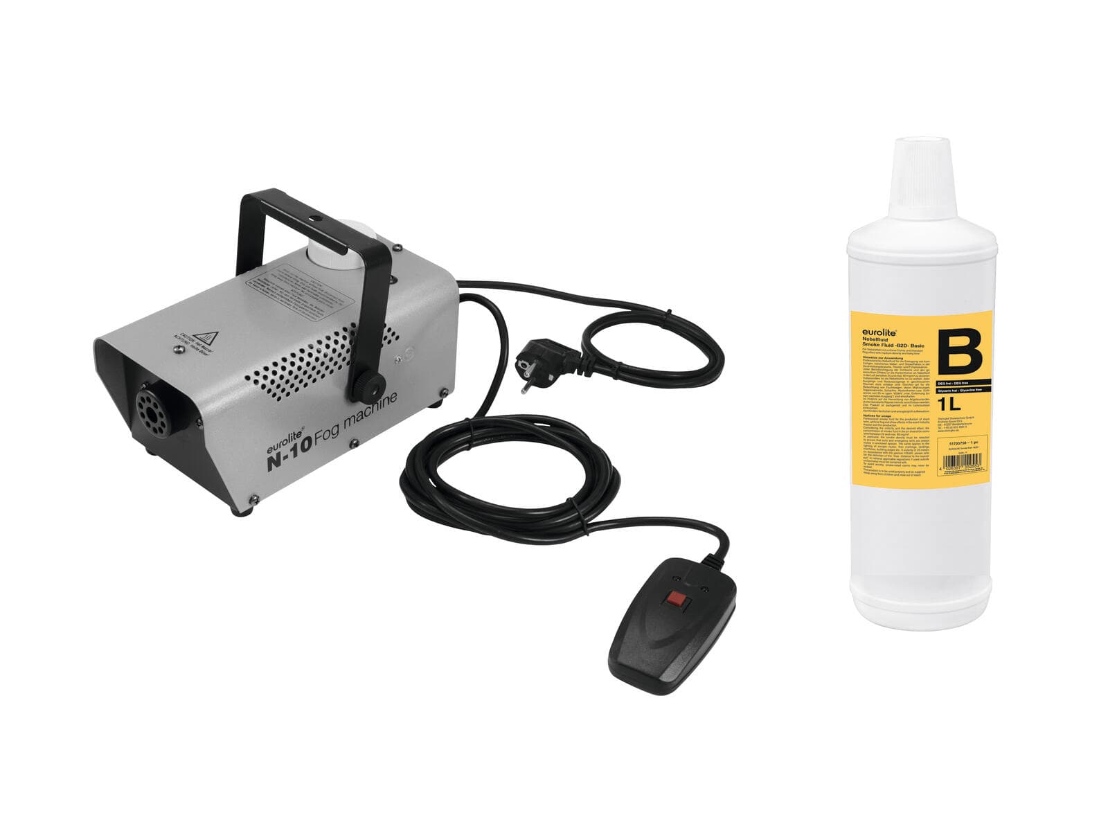 EUROLITE Set N-10 argento + B2D Basic liquido per fumo 1l - 20000538