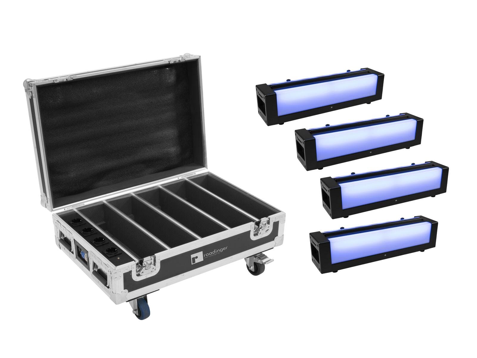 EUROLITE Set 4x AKKU Bar-6 Glow QCL + Flightcase con funzione di ricarica - 20000547