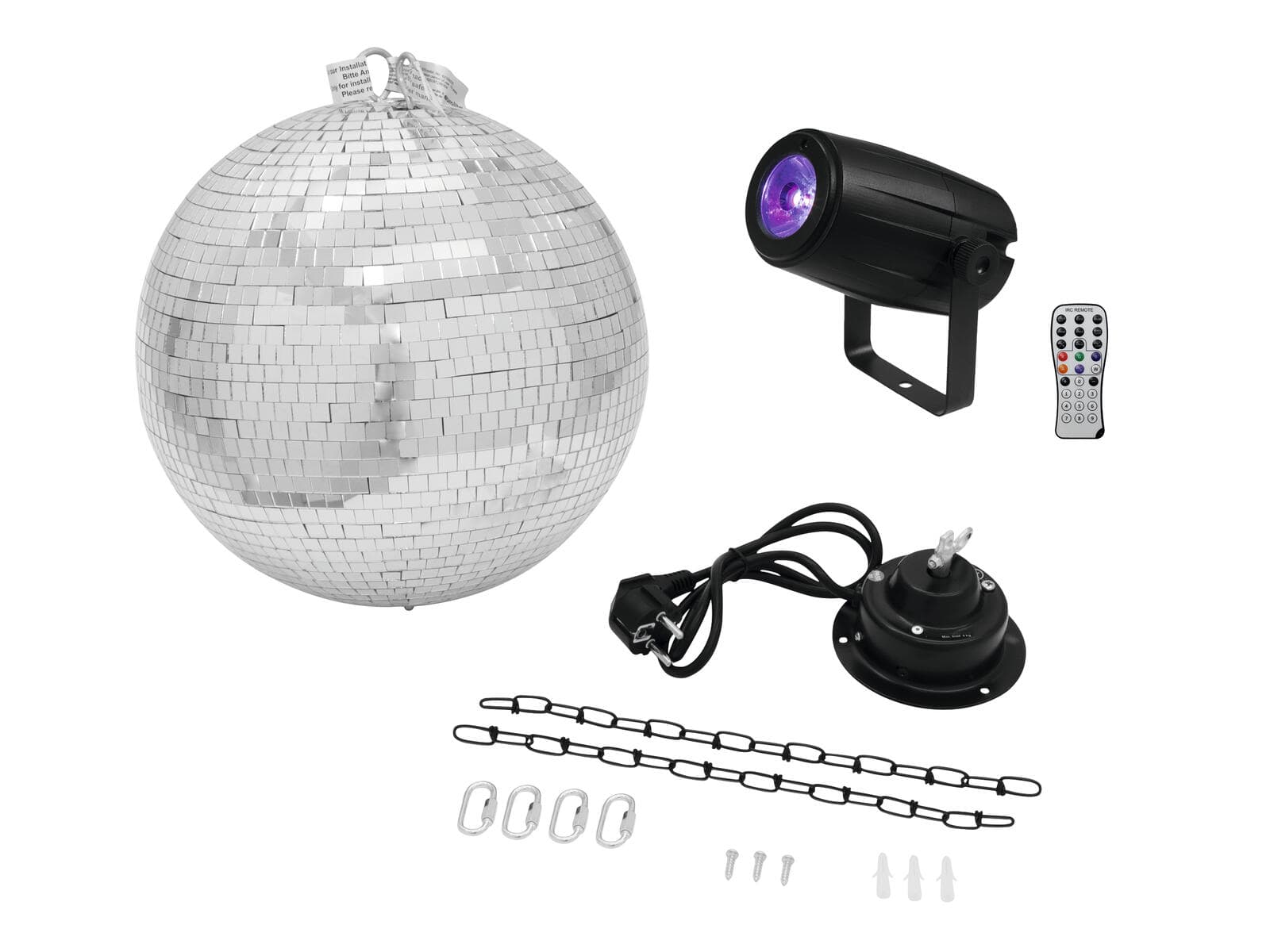 EUROLITE Sfera a specchi 30cm con motore + LED PST-5 QCL Spot bk - 20000562