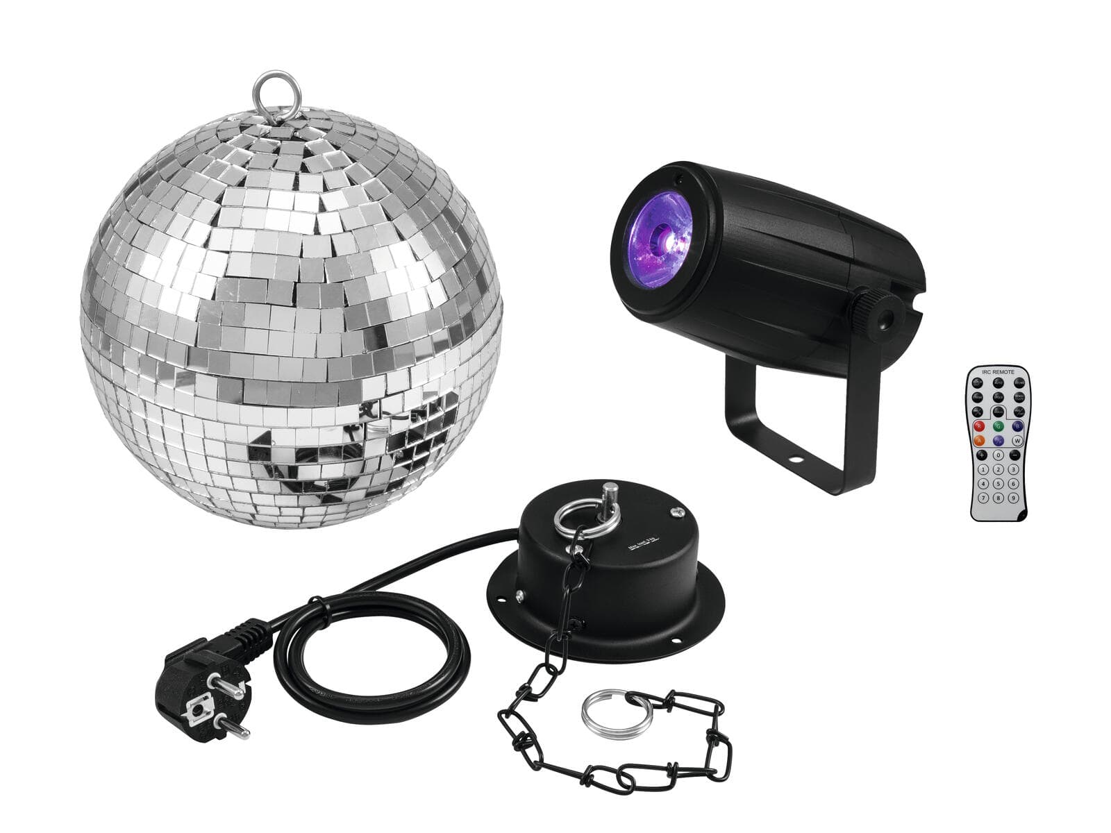 EUROLITE Sfera a specchi 20cm con motore + LED PST-5 QCL Spot bk - 20000563