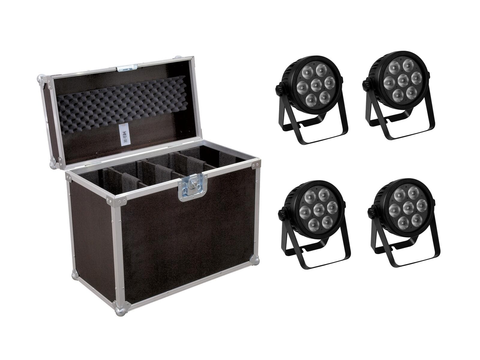 EUROLITE Set 4x LED 7C-7 Silent Slim Spot + custodia - 20000583