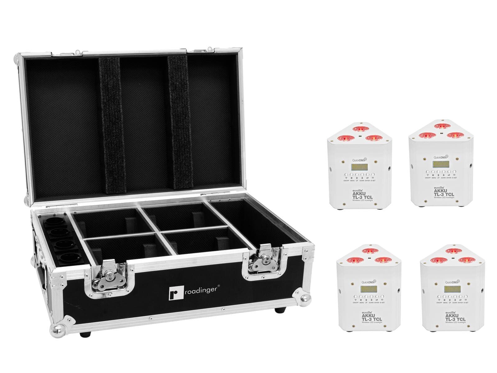 EUROLITE Set 4x AKKU TL-3 TCL bianco + custodia con funzione di ricarica - 20000650