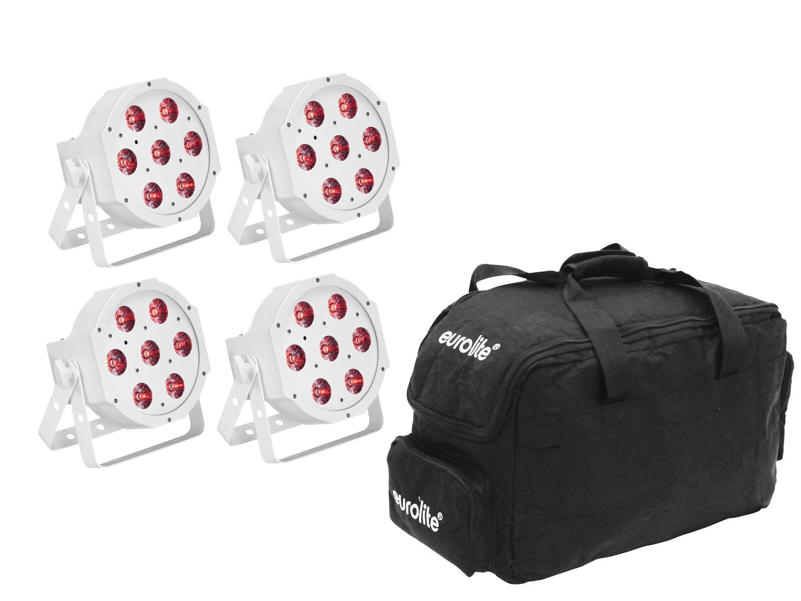 EUROLITE Set 4x LED SLS-7 HCL Spot bianco + Custodia morbida - 20000657