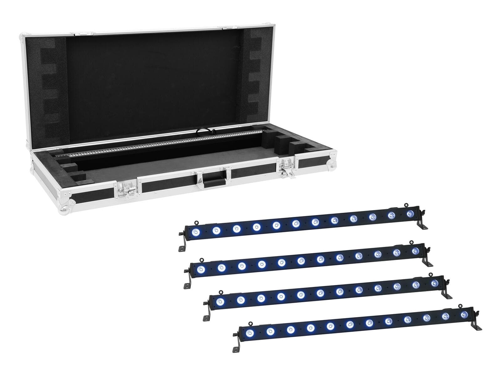 EUROLITE Set 4x LED BAR-12 QCL RGB+UV Barra + Flightcase - 20000664
