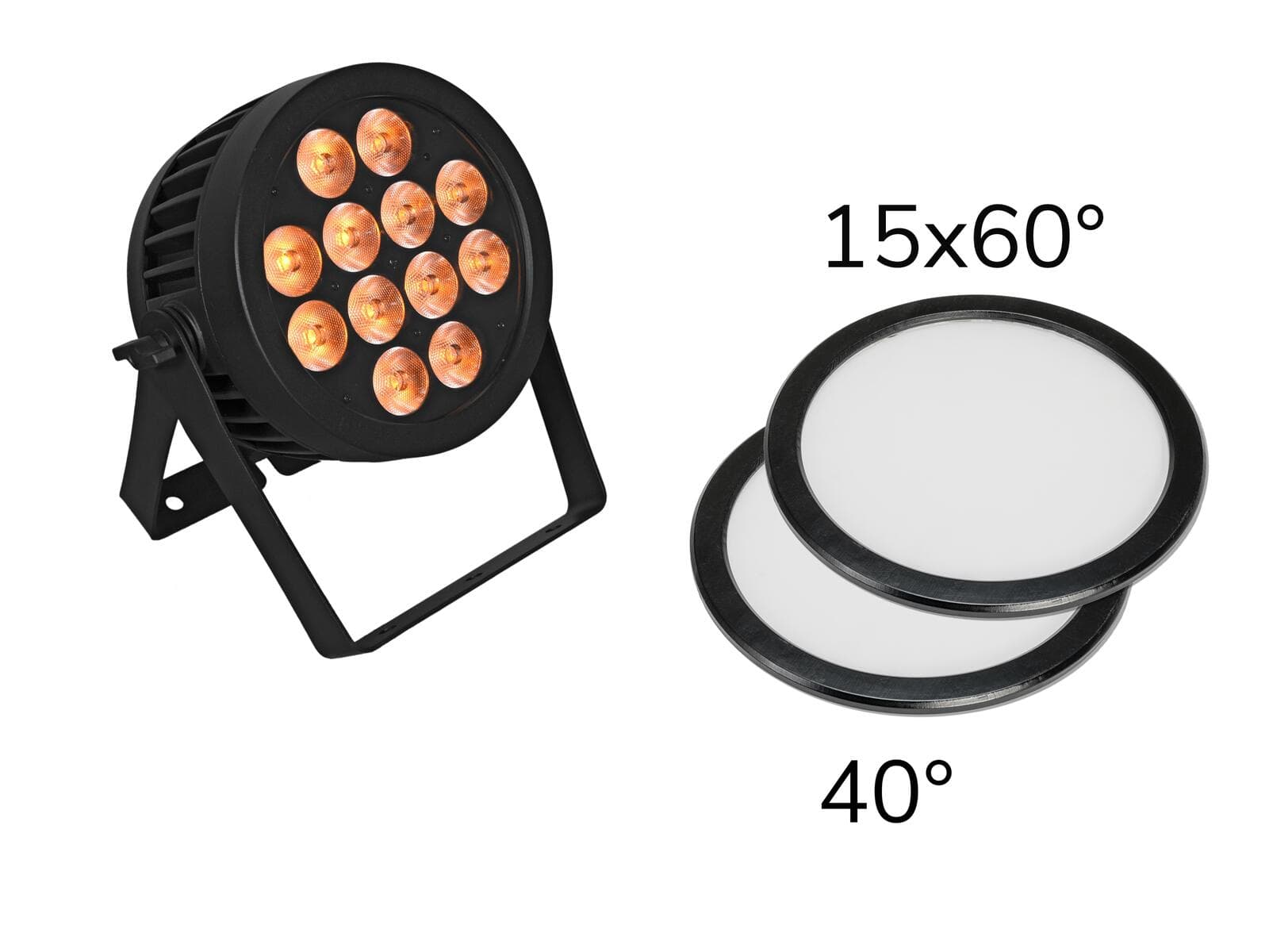EUROLITE Set LED IP PAR 12x9W SCL Spot + 2x diffusori (15x60° e 40°) - 20000673