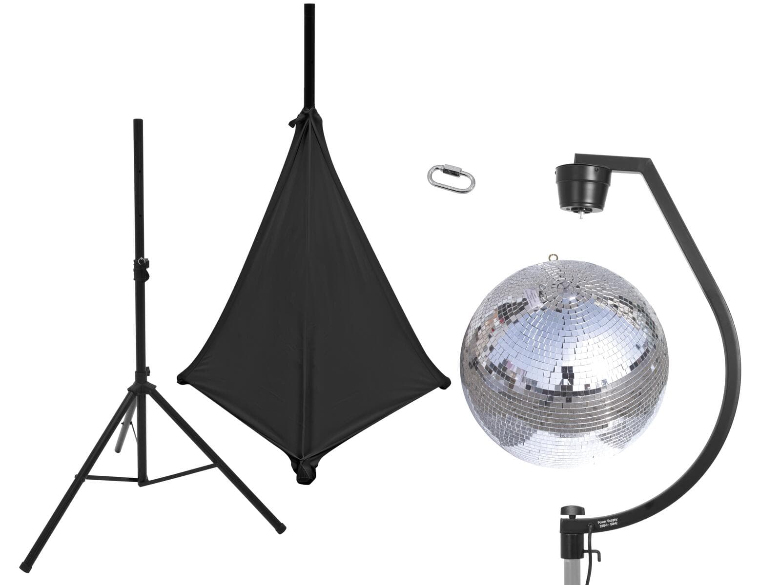 EUROLITE Set sfera a specchi 50cm con supporto e copertura treppiede nera - 20000708