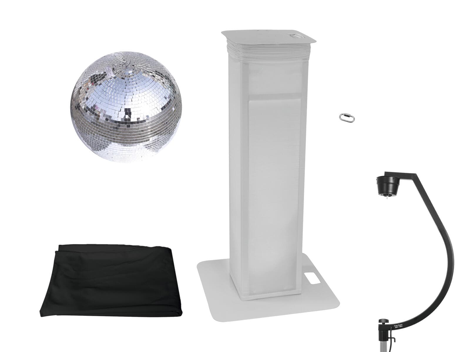 EUROLITE Set sfera a specchi 50cm con supporto da palco variabile + copertura nera - 20000716
