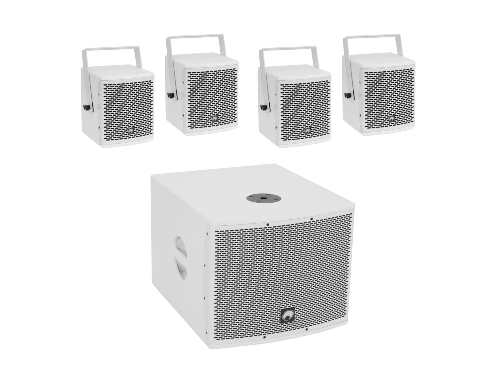 OMNITRONIC Set MOLLY-12A Subwoofer attivo + 4x MOLLY-6 Top 8 ohm, bianco - 20000758