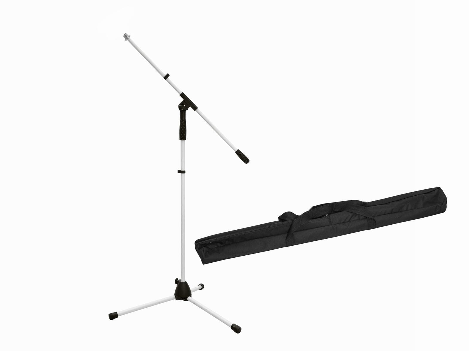 OMNITRONIC Set treppiede microfonico MS-1W con giraffa bianco + borsa - 20000801
